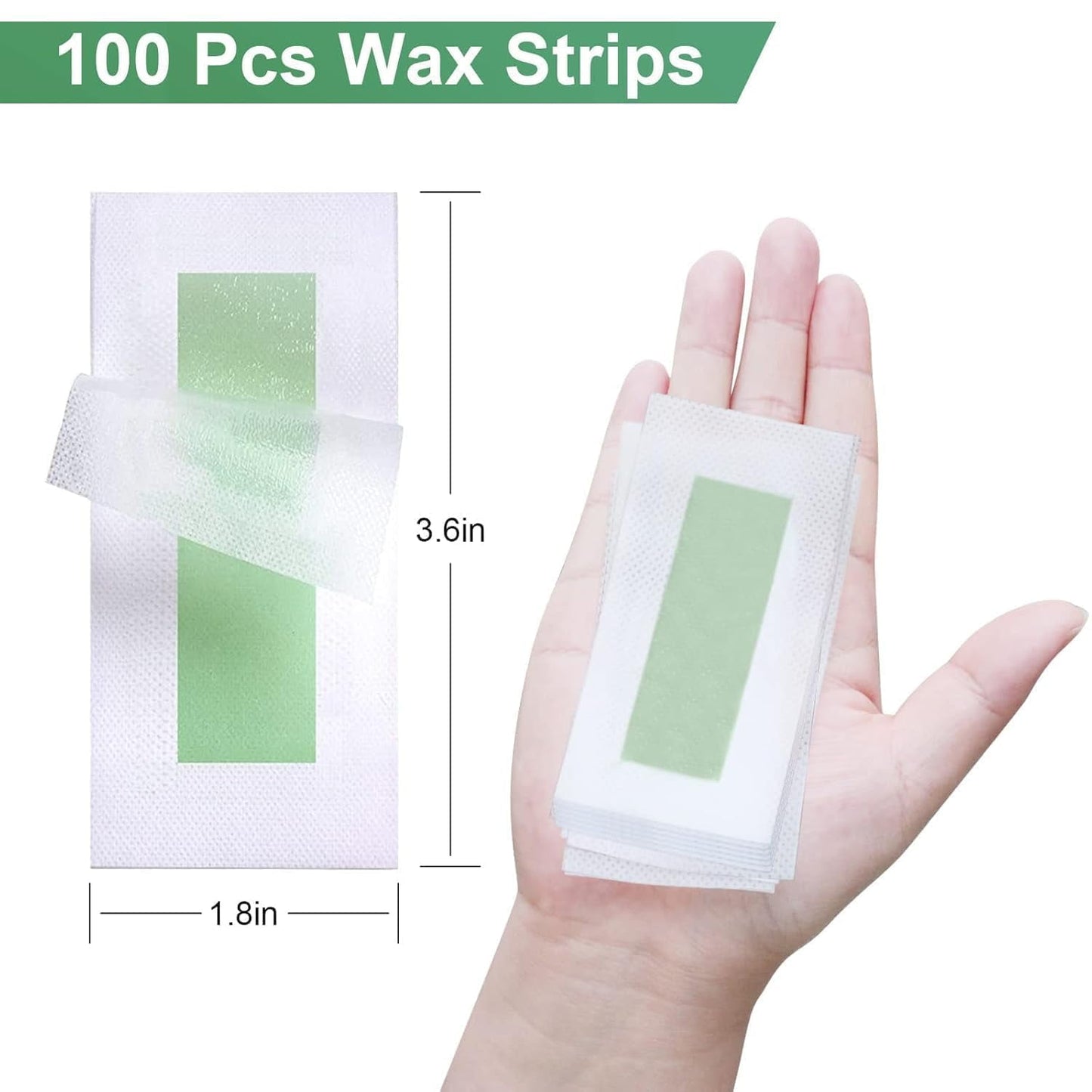 Charmonic Facial Wax Strips for Women, 100 Count - Face, Eyebrow, Upper Lip & Cheek Hair Remover | All Skin Types, Quick & Painless At-Home Waxing Kit with 6 Soothing Wipes
