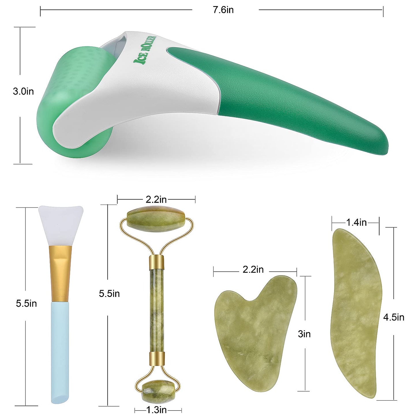 Charmonic Ice Roller & Jade Roller and Gua Sha Set