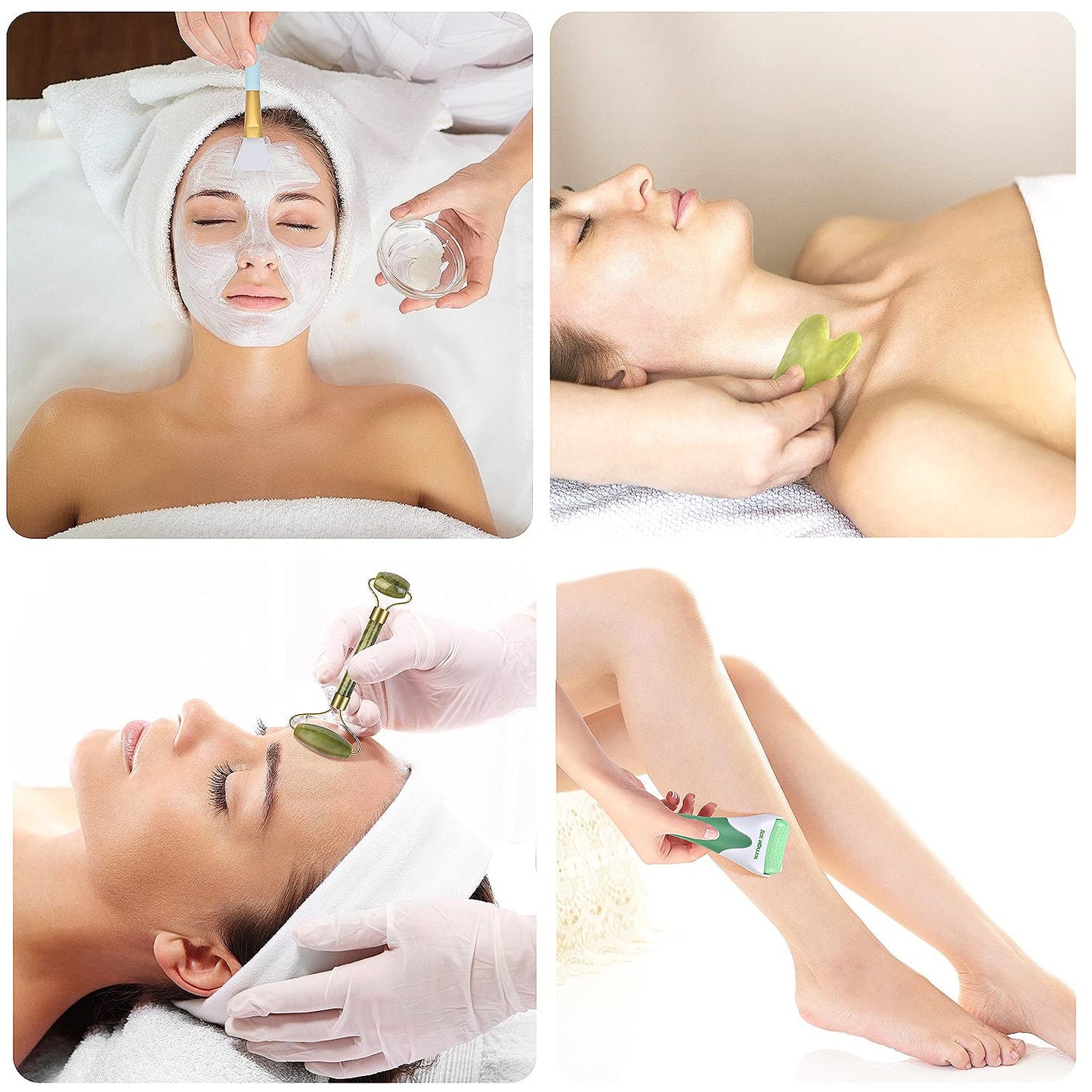 Charmonic Ice Roller & Jade Roller and Gua Sha Set
