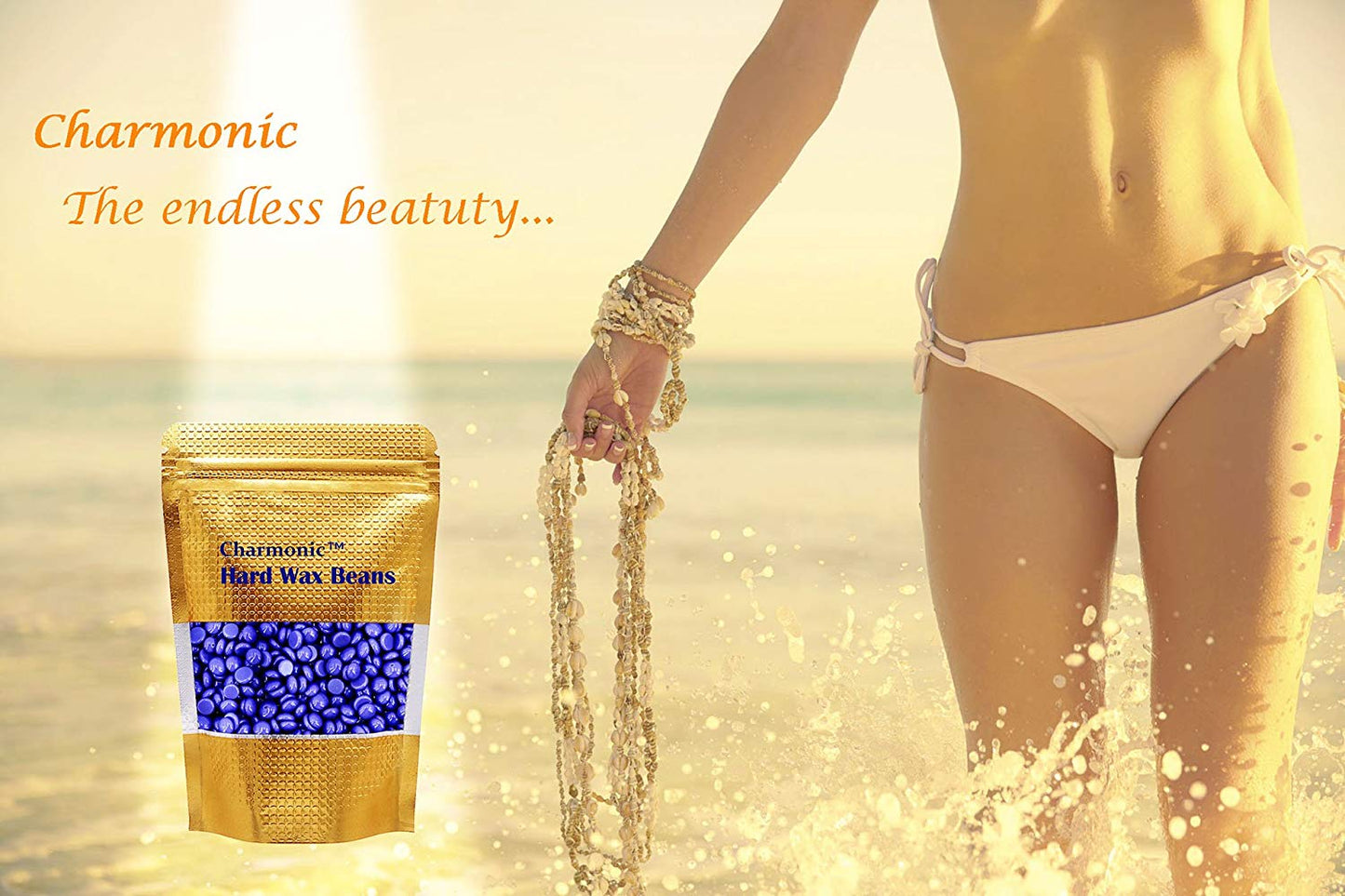 Charmonic 1.1lb/500g Hard Wax Beads for Hair Removal, Depilatory Wax Beans(lavender)