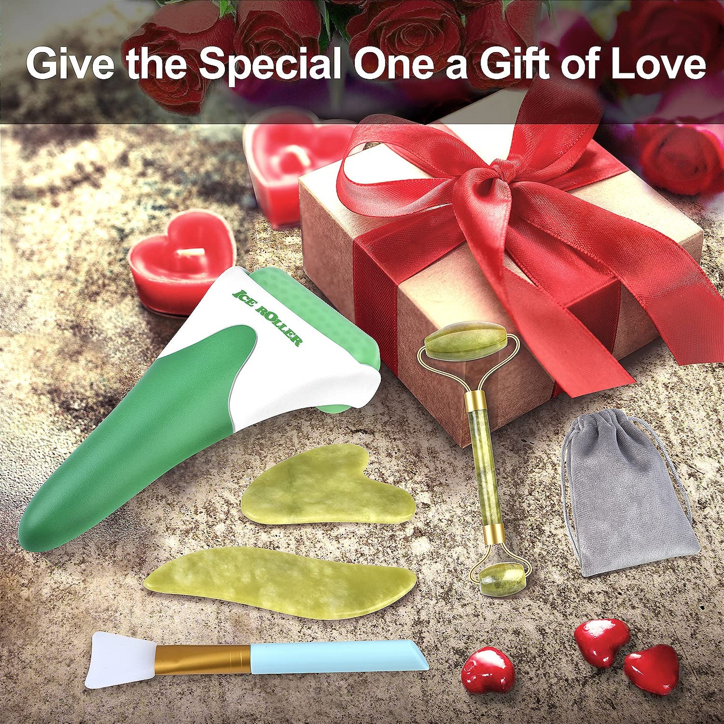 Charmonic Ice Roller & Jade Roller and Gua Sha Set