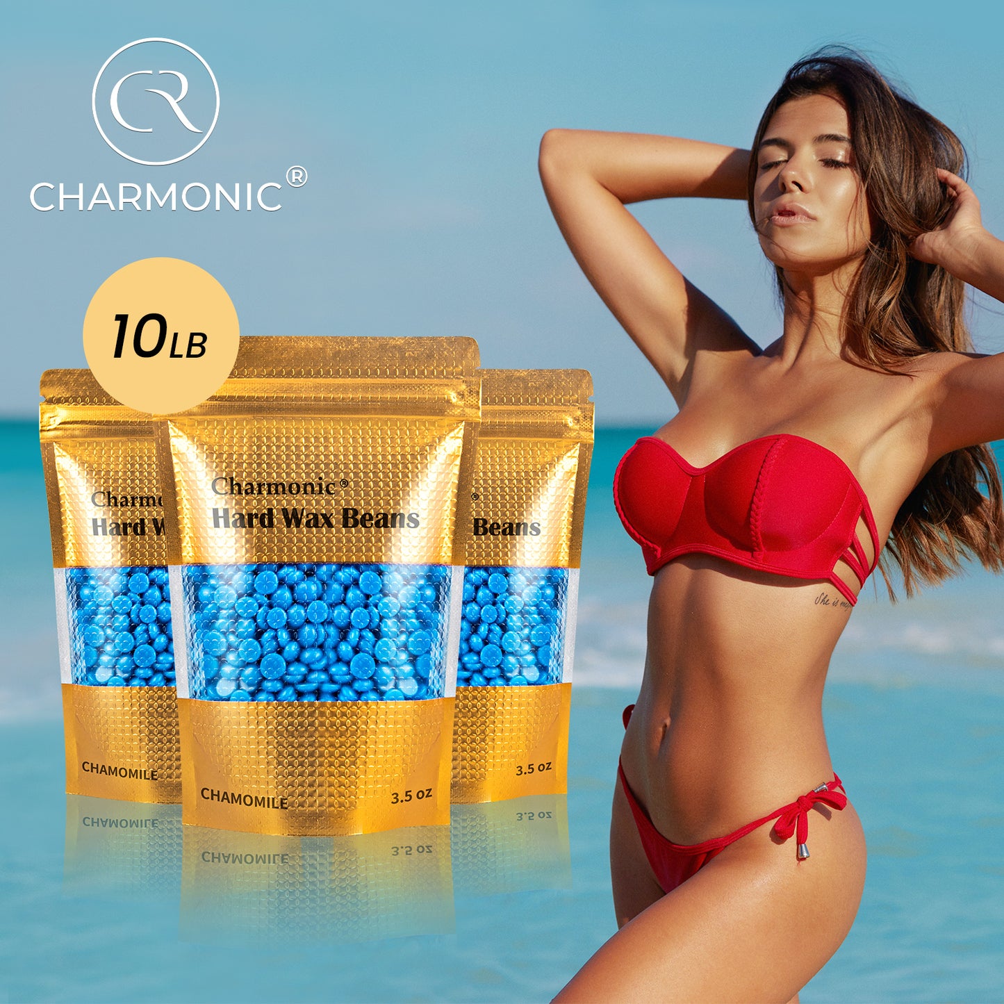 Charmonic 4.5kg/10lb Wax Beads, Bulk Hard Waxing Beads for Hair Wax Removal, at Home Waxing Kit for Women & Men