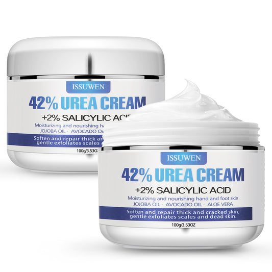 ISSUWEN Urea Cream 42% with Salicylic Acid 2% and Lavender for Cracked Heels, 2 Pack