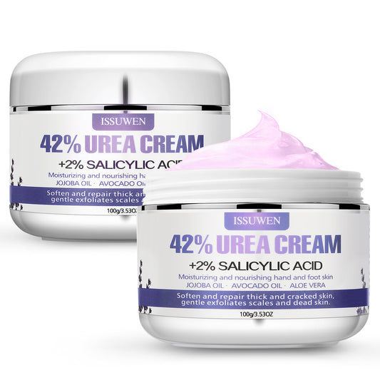 ISSUWEN Lavender Urea Cream 42% with Salicylic Acid 2% and Lavender for Cracked Heels, 2 Pack