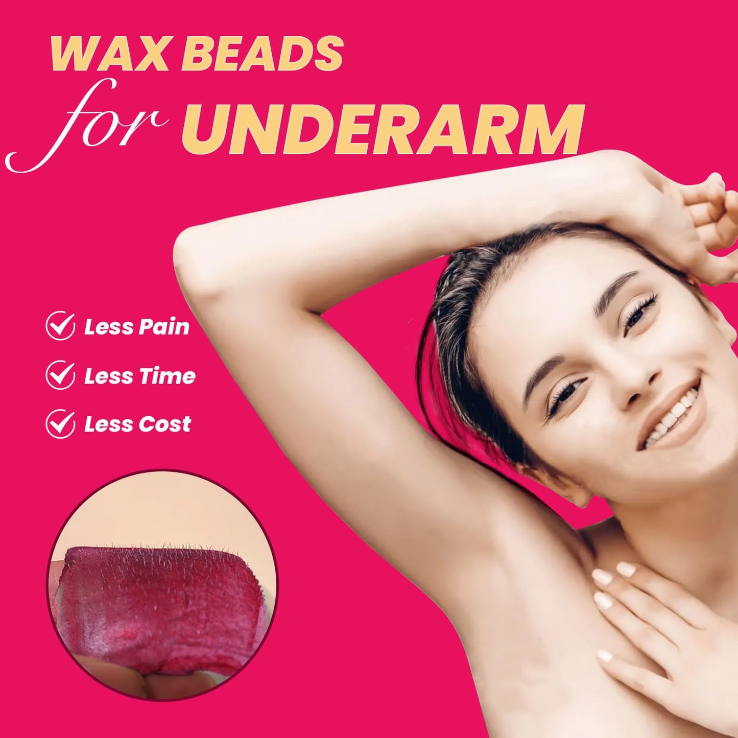 Charmonic 4.5kg/10lb Wax Beads, Bulk Hard Waxing Beads for Hair Wax Removal, at Home Waxing Kit for Women & Men(Rose)