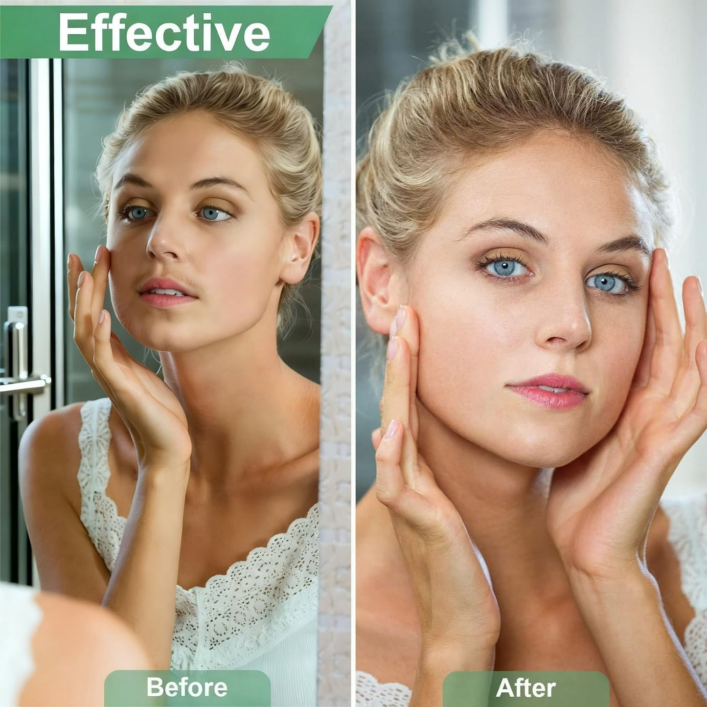 Charmonic 100pcs Natural Facial Wax Strips Hypoallergenic Hair Removal Waxing Kit for All Skin Types