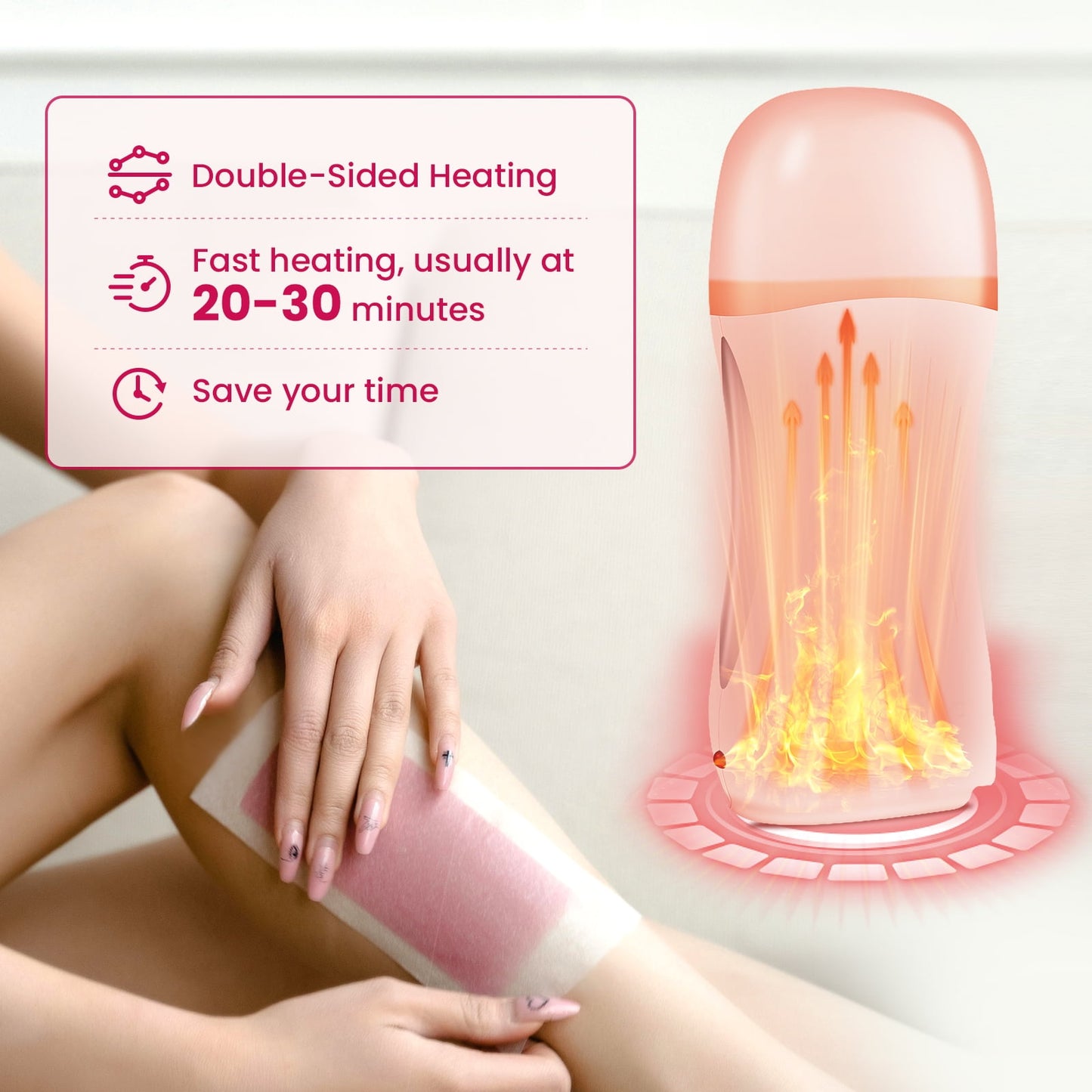 Charmonic Roll On Waxing Kit for Women & Men - 4 Refill Cartridges for Coarse & Fine Hair Removal on Body, Legs, Arms - At-Home Hair Removal for Sensitive Skin