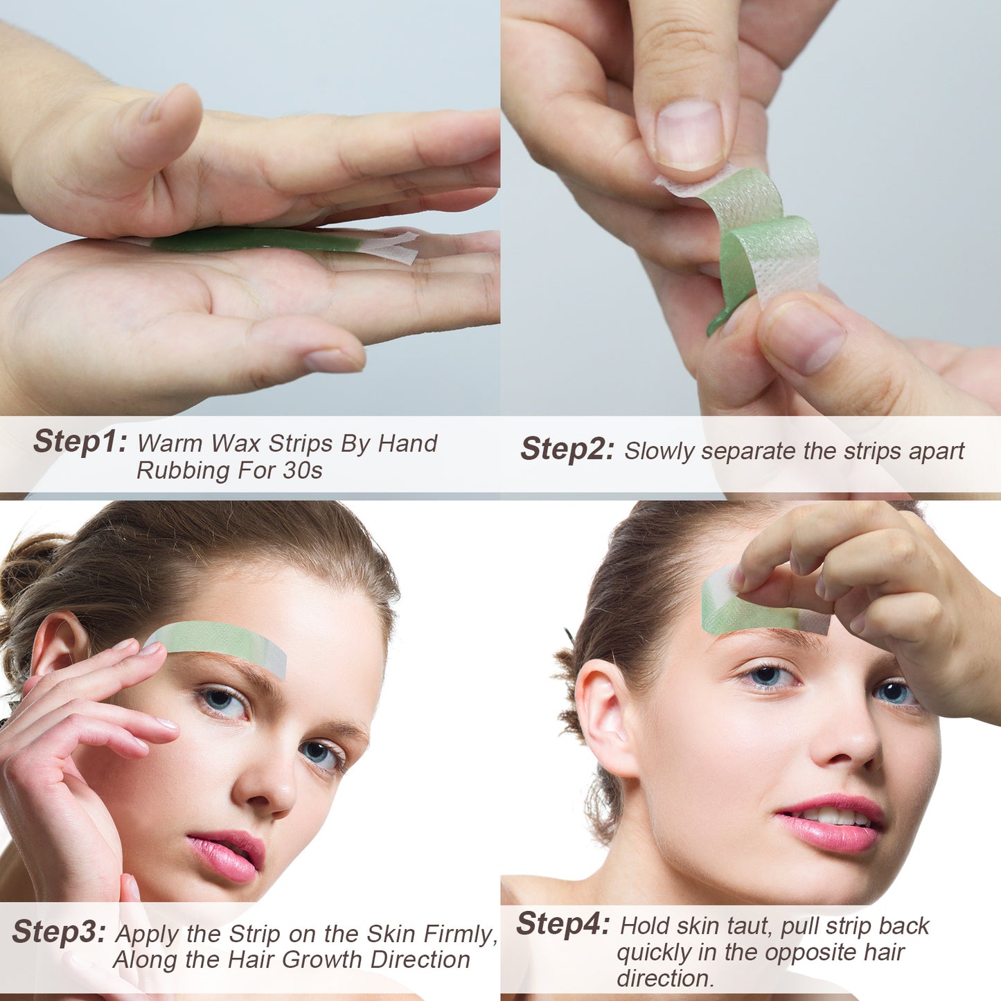 Charmonic Eyebrow Wax Strips - Pre-cut 160 Count, Eyebrow Waxing Kit for Eyebrow Shaper and Face Hair Removal for Women Contains 6 After-Wax Wipes