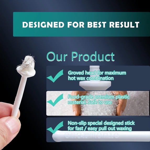 ‌Charmonic 300g Wax Nose Wax Kit, Hard Wax Beads with 10 Sticks, Quick & Painless Nose Hair Waxing Kit for Men and Women Used at Least 50 Times Usage