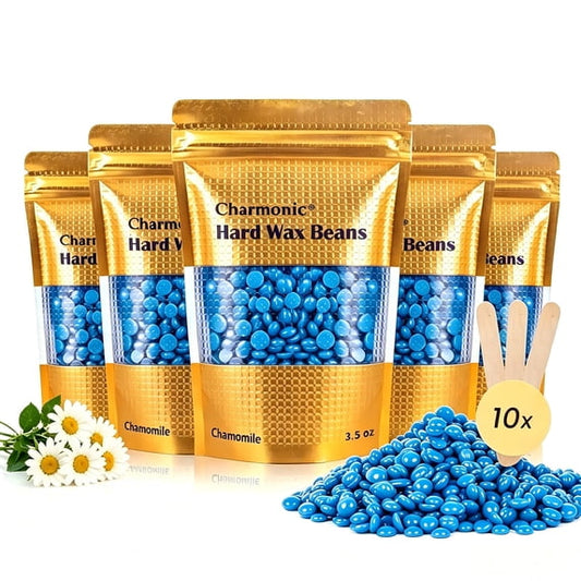Charmonic 1.1lb/500g Hard Wax Beads for Hair Removal, Depilatory Wax Beans(chamomile)