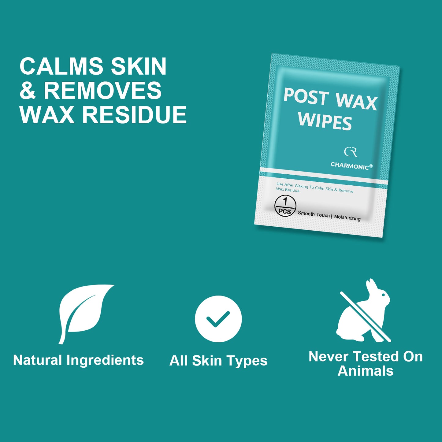 Charmonic 25 Pcs Post Wax Oil Wipes, Wax Remover for Skin Cleanser, Post Wax Care Refill Pack for All Hair Removal Products