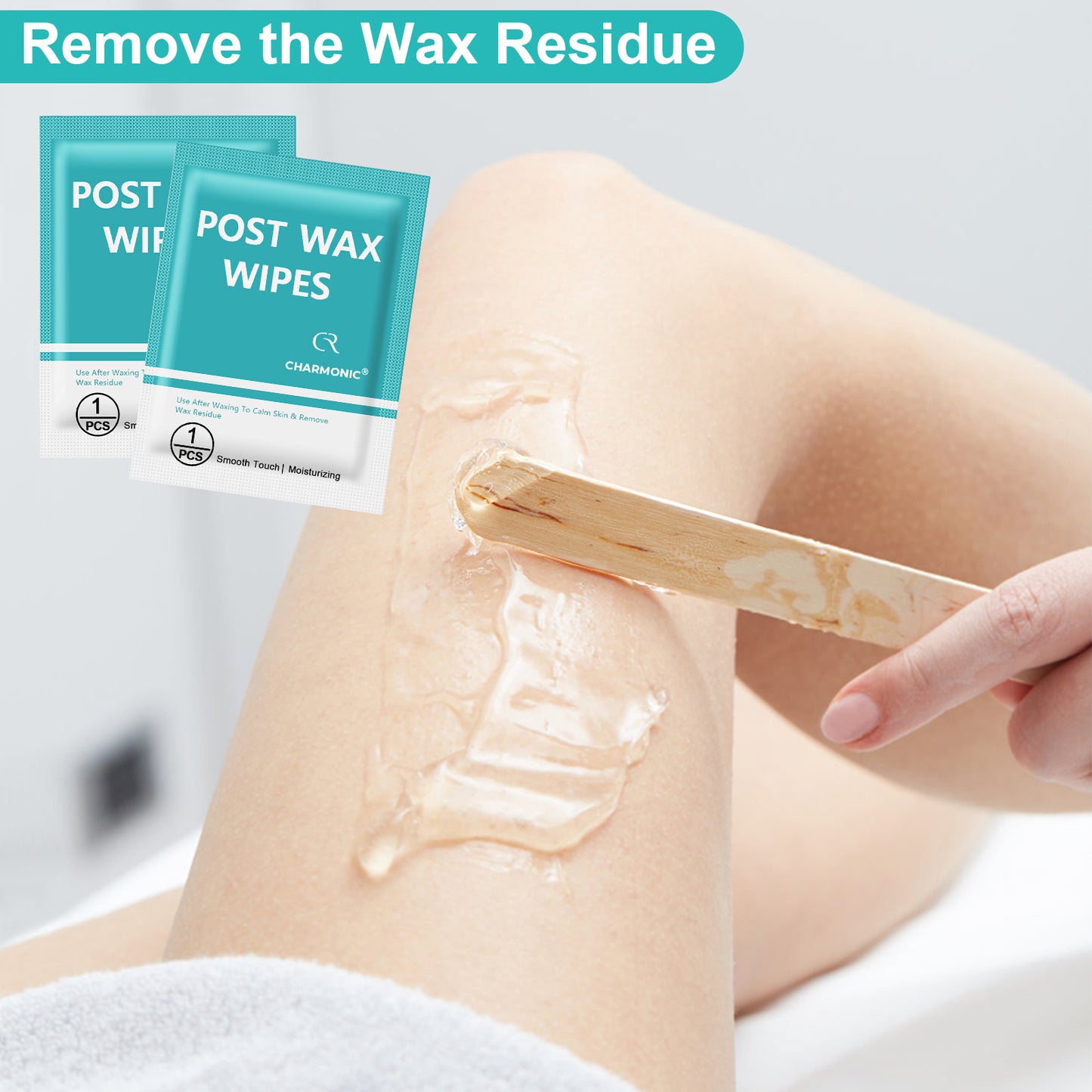 Charmonic 25 Pcs Post Wax Oil Wipes, Wax Remover for Skin Cleanser, Post Wax Care Refill Pack for All Hair Removal Products