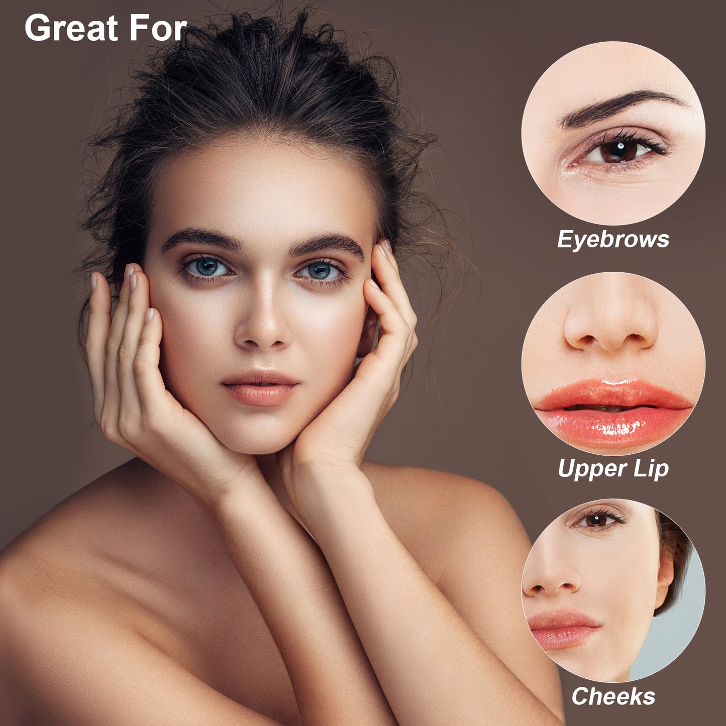 Charmonic Eyebrow Wax Pen Kit, Precision Sugar Wax Wand for Face & Upper Lip, At-Home Hair Removal for Women with 50 Strips & Wipes