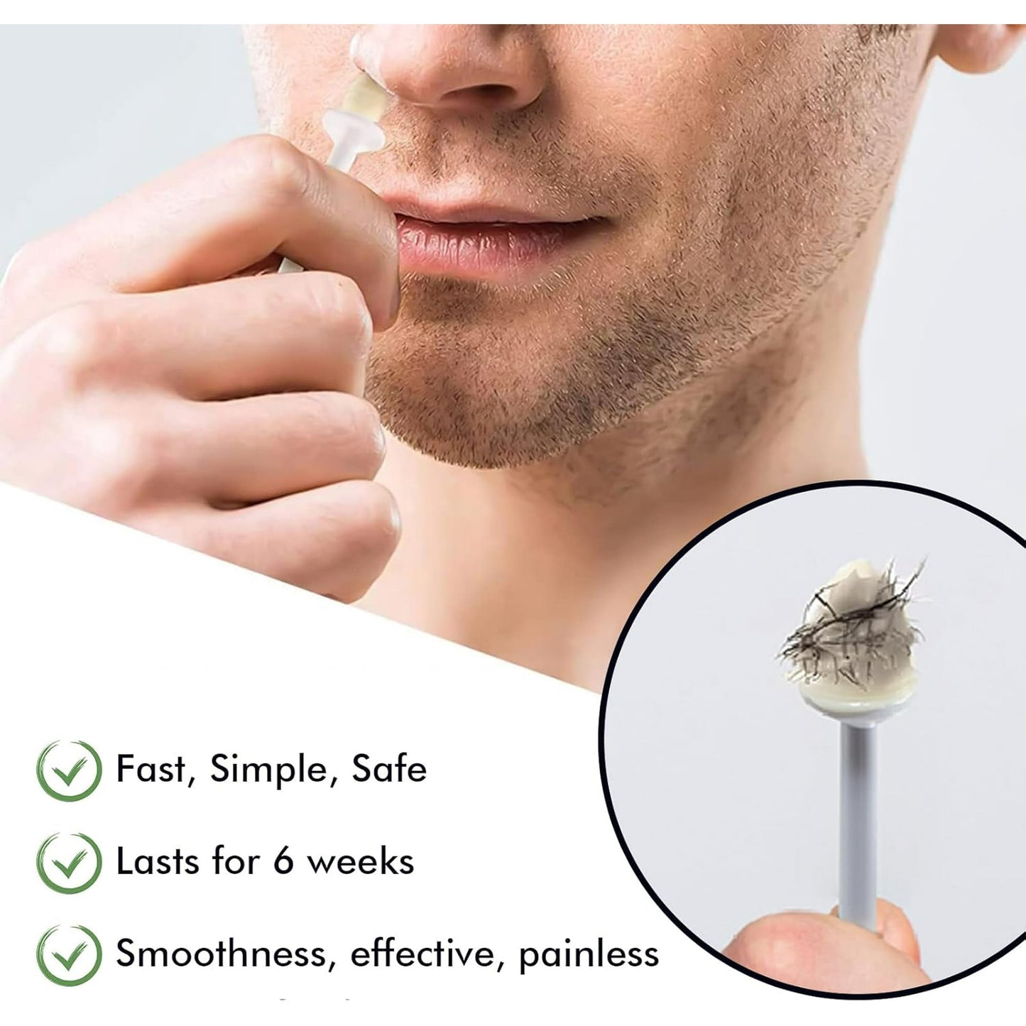Charmonic Wax Beads Kit for Nose & Ear Hair Removal | 120g All-Natural Formula for Men & Women | Painless & Long-Lasting Results
