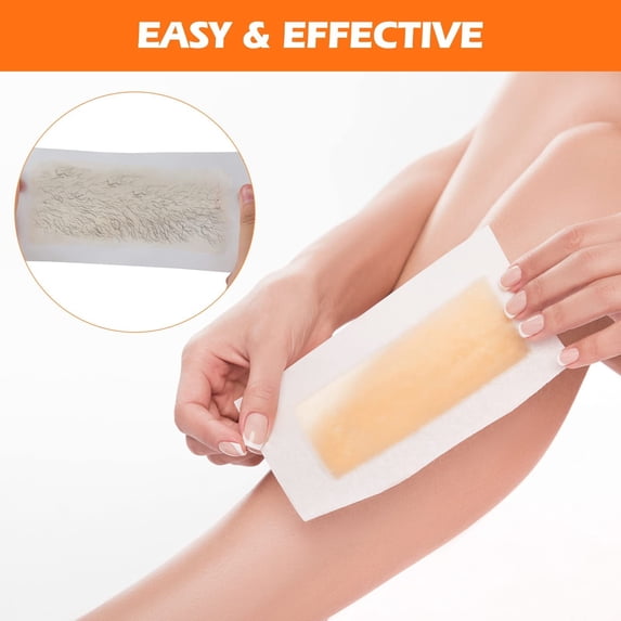 Charmonic 100pcs Wax Strips for Hair Removal, All-Over Body Wax Hair Removal Kit for Women & Men with 10 After-Wax Wipes