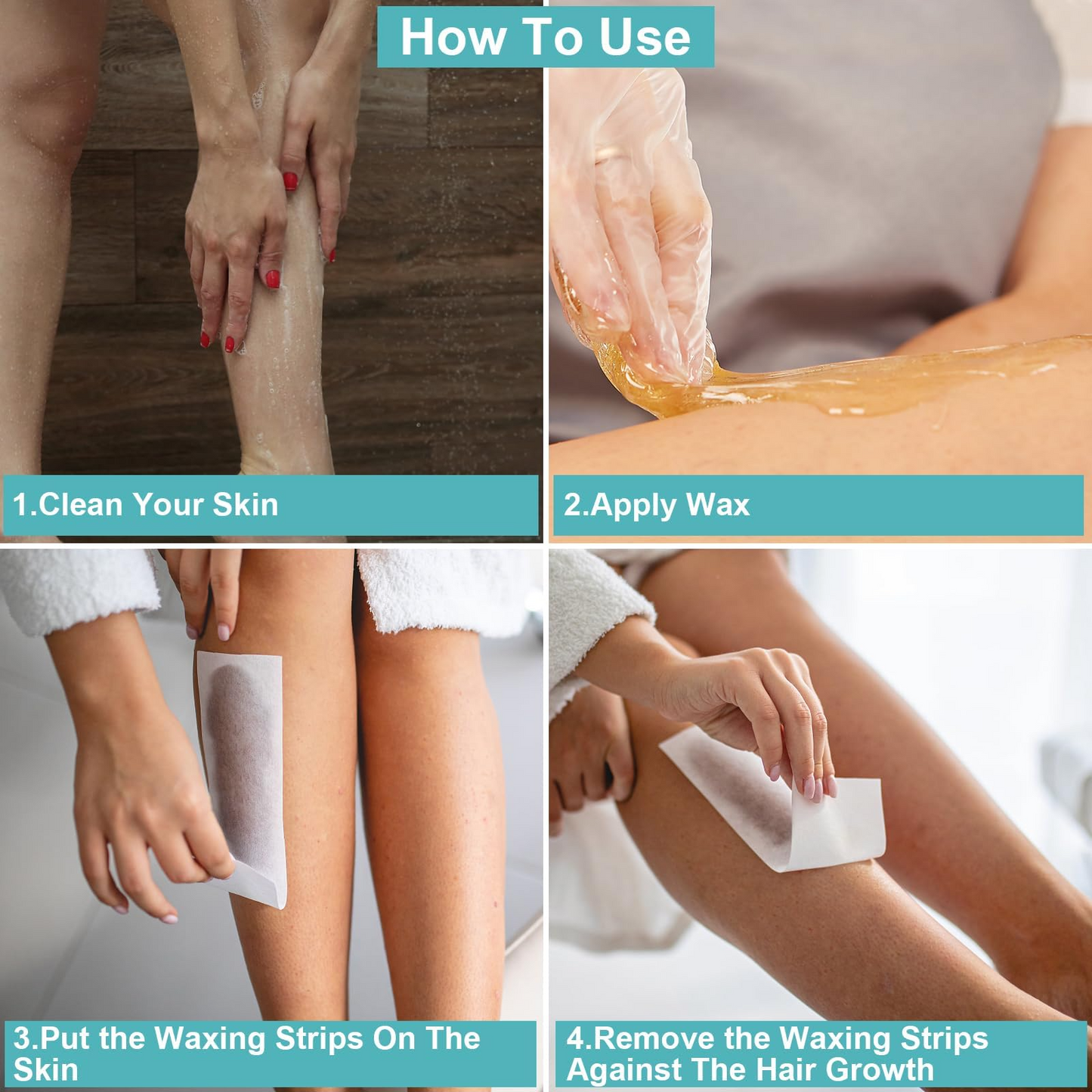 Charmonic 300 Pcs Large Wax Strips, Non-Woven Waxing Strips for Sugar Wax and Soft Wax, Skin-friendly Depilatory Wax Paper, Eyebrow, Face, Bikini, Body Wax Strips for Hair Removal (Large 2.8" x 7.9")