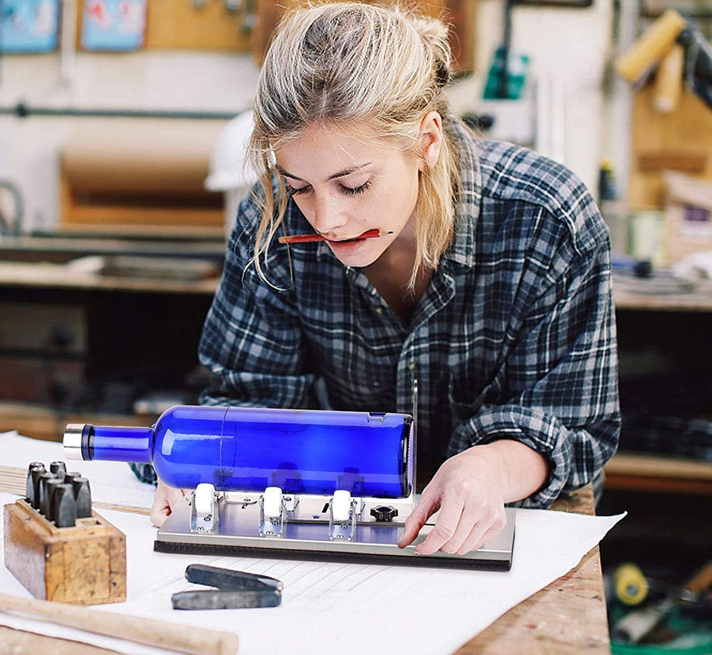 KOZYLAND Bottle Cutter & Glass Cutter Kit, for Cutting Wine Bottle or Jars to Craft Glasses