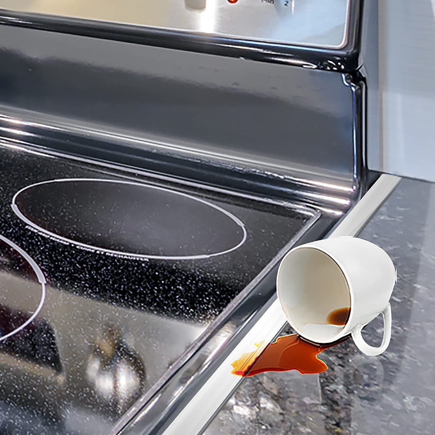 KOZYLAND Stove Cover, Stove Guard, Stainless Steel Stove Gap Covers, Heat Resistant & Easy to Clean Stove Counter Gap Cover, Kitchen Stove Counter Gap Cover Eliminates Gap Between Counter & Appliances (2 pcs)